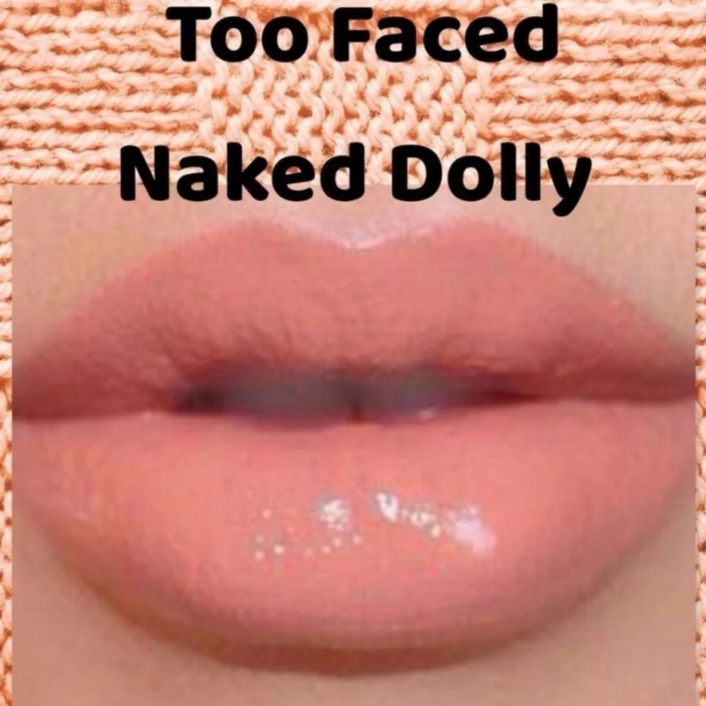 Too Faced Peach Naked Dolly Lip Gloss with Gold Cap Brand New